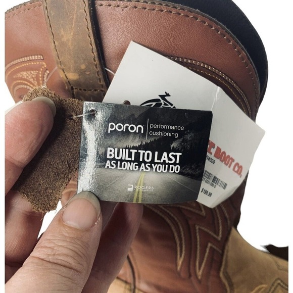 SANTA FE Leather Western Cowboy Boots Mens Size 8M Brown NWT $199 - Picture 5 of 10